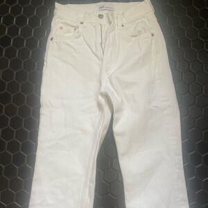 Zara straight white jeans